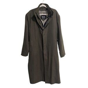Hugo Boss Long Belted Trench Coat With Removeable Check Inner Lining Mens Size L